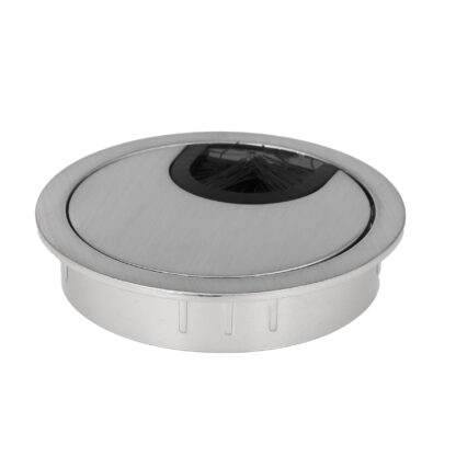 Zamak kabelgenomföring av hög kvalitet, Ø 60 mm för skrivbord med borsttätning, yta: rostfritt stålutseende. Bordkabelguide Kabeluttag från SISO / Danmark - Bild 3