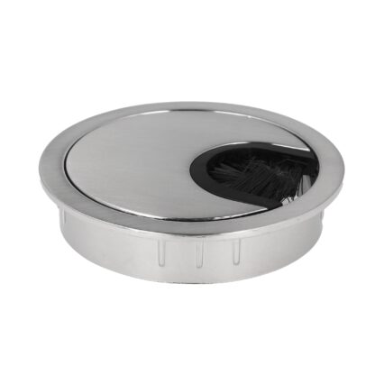 Zamak kabelgenomföring av hög kvalitet, Ø 60 mm för skrivbord med borsttätning, yta: rostfritt stålutseende. Bordkabelguide Kabeluttag från SISO / Danmark - Bild 5