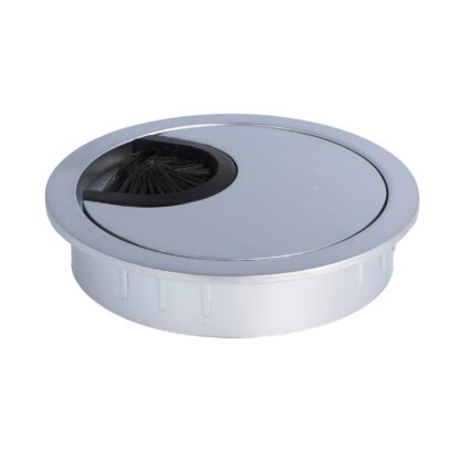 Zamak kabelgenomföring av hög kvalitet, Ø 60 mm för skrivbord med borsttätning, yta: aluminiumlook. Bordkabelguide Kabeluttag från SISO / Danmark - Bild 3