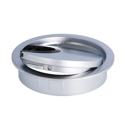Zamak kabelgenomföring av hög kvalitet, Ø 60 mm för skrivbord med borsttätning, yta: aluminiumlook. Bordkabelguide Kabeluttag från SISO / Danmark - Bild 5