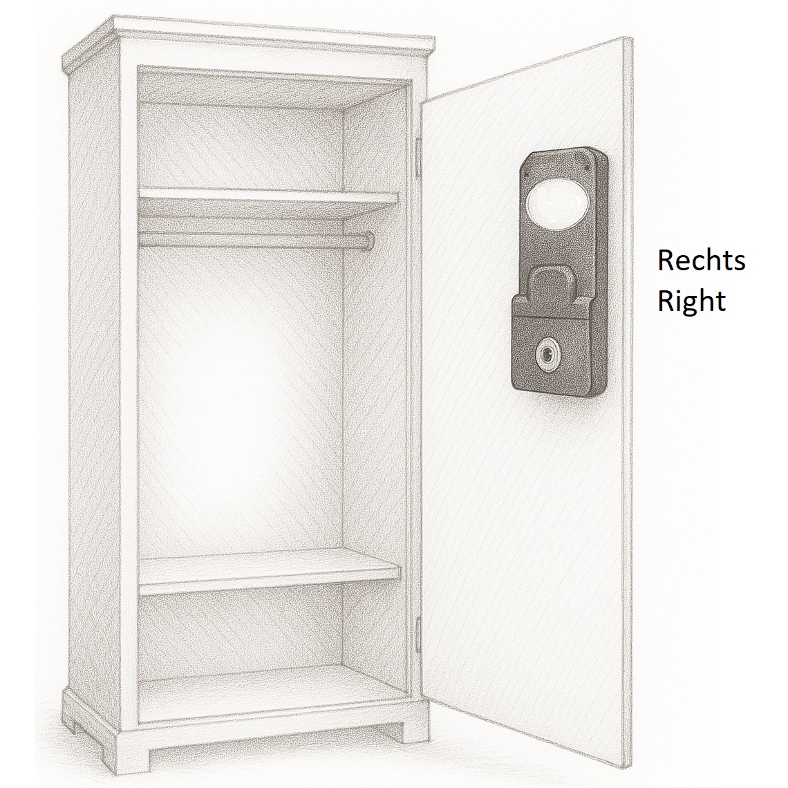 Lås för betalningsmynt med myntlåda för 1 euro-mynt, motiv: högerstängning, 14.60.249-1. - Bild 5