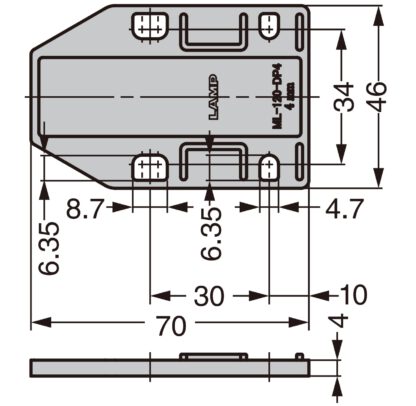 4 stycken distansplatta, tillverkad av polyacetal, yta: vit, 70 mm (2-3/4"), ML-120-DP4-WT. Kompensationsplatta för magnetiska snäpplås ML-120BR, ML-120W och ML-120BL från Sugatsune, av Sugatsune / LAMP® (Japan) - Bild 2
