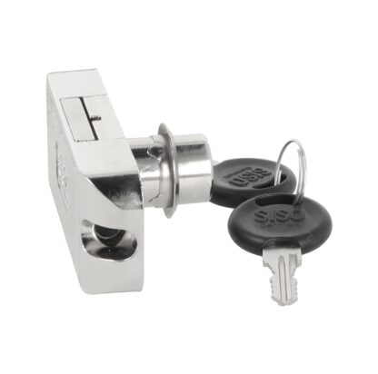 Roterande stånglås vilar, lika, högerstängande, 16,5 mm (0,7 "). Zamak turnbar lås, förnicklad, för möbler, skåp, garderob, kontorsskåp, set för en skåpdörr, av SISO Danmark - Bild 7