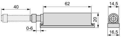 2 stycken elegant snäpplås, yta: grå, 62 mm (2-7/16"), version: icke-magnetisk, 2033821. Robust push-to-open-stängning för möbeldörrar, skåpdörrar, luckor och mycket mer, från EMUCA - Bild 2