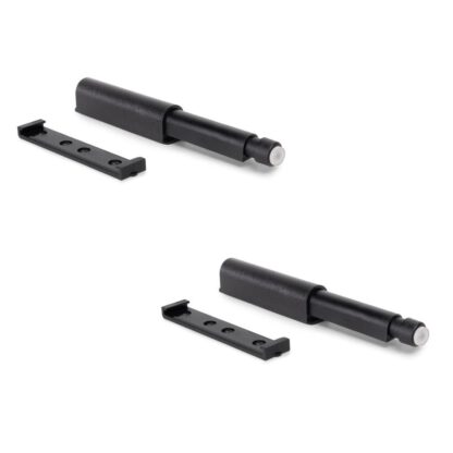 2 stycken elegant snäpplås, yta: svart, 62 mm (2-7/16"), version: icke-magnetisk, 2033817. Robust dörrlås för möbeldörrar, skåpdörrar, luckor och mycket mer, från EMUCA