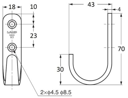 Krok i rostfritt stål av hög kvalitet, tillverkad av massivt rostfritt stål, lastkapacitet: 8 kg, yta: svart, 70 mm (2,8"), HJT-70SBL. Väggkrokar i rostfritt stål för klädhängare, badrum, utomhus och mycket mer, av Sugatsune / LAMP® (Japan) - Bild 3