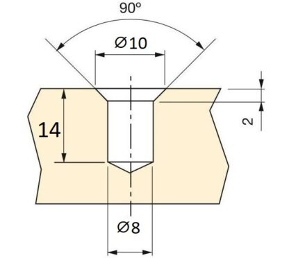 20 stycken högkvalitativ skruvhylsa med M6 invändig gänga, försänkt huvud med invändig sexkant och täckkant, yta: galvaniserad, 13 mm (0,6"), 8008005. Skruvmutter för möbler, träpanel, spånskiva, bord och mycket mer, från EMUCA - Bild 3