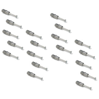 20 st expansionsbultar, tillverkade av stål och plast, yta: galvaniserad, 21,6 mm (27/32"), 5912805. Expanderbart anslutningsankare för excentriska kontakter, hyllor, skåpdelar och mycket mer, från EMUCA