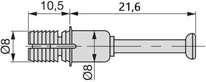 20 st expansionsbultar, tillverkade av stål och plast, yta: galvaniserad, 21,6 mm (27/32"), 5912805. Expanderbart anslutningsankare för excentriska kontakter, hyllor, skåpdelar och mycket mer, från EMUCA - Bild 2