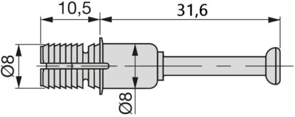 20 st expansionsbultar, tillverkade av stål och plast, yta: galvaniserad, 31,6 mm (1-1/4"), 5912905. Bredbart anslutningsankare för excentriska kopplingar, hyllor, skåpdelar och mycket mer, från EMUCA - Bild 3