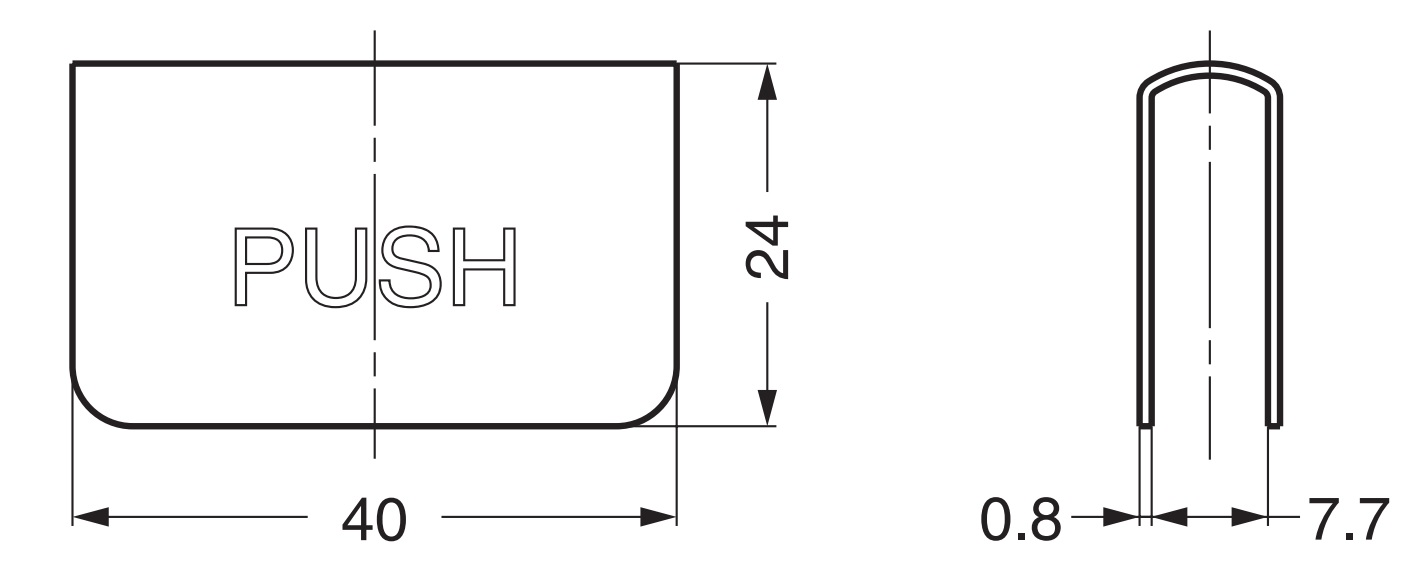 Motplatta för glastjocklek 5 mm (13/64"), tillverkad av stål, yta: svart, 40 mm (1-37/64"), K-130B. Motsvarighet till vitrinskåpsdörr, magnetisk flugsnappare och mycket mer, av Sugatsune / LAMP® (Japan) - Bild 2