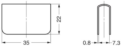 Motplatta för glas tjocklek 5 mm (13/64"), tillverkad av stål, yta: förkromad, 35 mm (1-3/8"), K-110CR. Motsvarighet till vitrinskåpsdörr, magnetisk flugsnappare och mycket mer, av Sugatsune / LAMP® (Japan) - Bild 3
