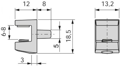 8 stycken högkvalitativa hyllfästen i glas, yta: svart, 5 mm (13/64"), 4007953. hyllfästen i glas för glashyllor, vitrinskåpshyllor, badrumsskåp och mycket mer, från EMUCA - Bild 2
