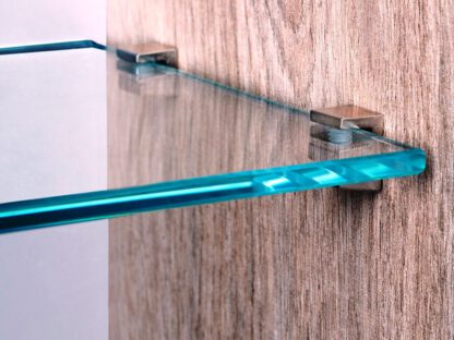 8 st högkvalitativa hyllfästen i glas, yta: nickelpläterad, 3 mm (1/8"), 4010007. hyllkonsoler i glas för glashyllor, vitrinskåpshyllor, badrumsskåp och mer, av EMUCA - Bild 5