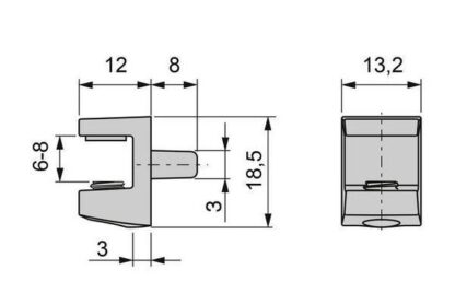 8 st högkvalitativa hyllfästen i glas, yta: nickelpläterad, 3 mm (1/8"), 4010007. hyllkonsoler i glas för glashyllor, vitrinskåpshyllor, badrumsskåp och mer, av EMUCA - Bild 2