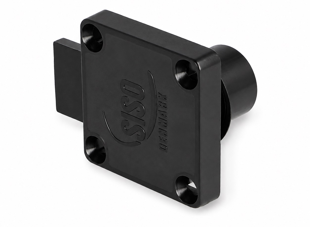 Högkvalitativt boxlås, yta: svart, ⌀19 mm (3/4"), version: vänster stängning, 14.01.062-5. Robust skruvlås för skåpdörrar, möbeldörrar, kontorsskåp, arkivskåp och mycket mer, av SISO Danmark - Bild 3