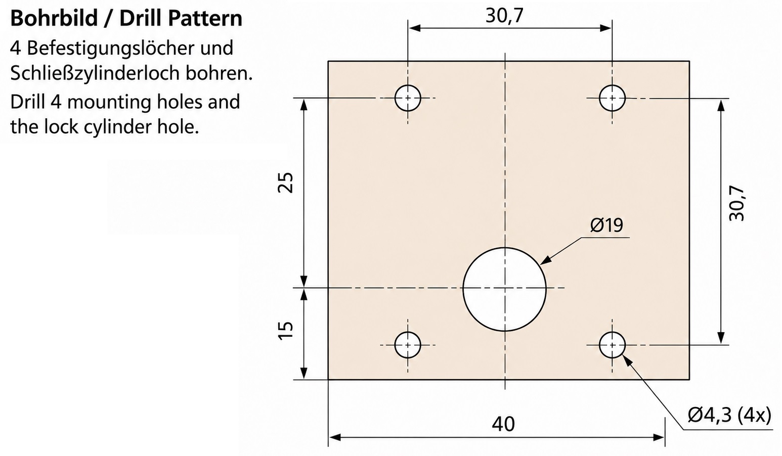 Högkvalitativt boxlås, yta: svart, ⌀19 mm (3/4"), version: vänster stängning, 14.01.062-5. Robust skruvlås för skåpdörrar, möbeldörrar, kontorsskåp, arkivskåp och mycket mer, av SISO Danmark - Bild 5