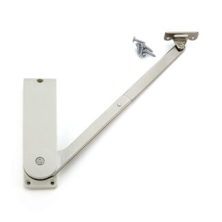 högkvalitativ klaffhållare, HDS-30MR-WT, från Sugatsune, vit, version: höger. Produktbild 