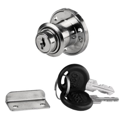 Högkvalitativt klafflås av zamak med cylindrisk rosett och två nycklar, inkl. Slutbleck, 19 mm (0,8"), utförande: annorlunda låsning, 14.07.105-0. Inloppsklafflås av zamak för klaffar, skåp och mycket mer, av SISO Danmark - Bild 3