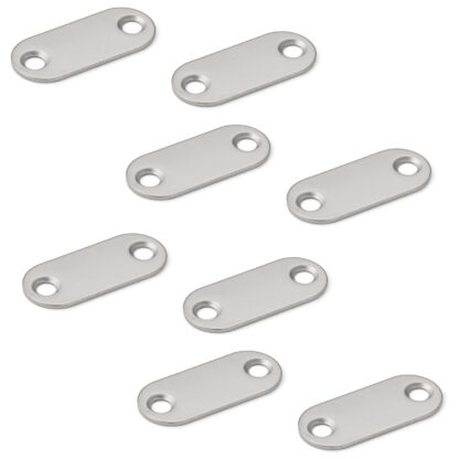 8 stycken lång oval magnetisk motplatta med 2 försänkta hål, yta: nickelpläterad, 35 mm (1-3/8"), MC-YN001U. Magnetisk motsvarighet för magnetiska spärrar, magnetlås, skåpdörr och mycket mer, av Sugatsune / LAMP® (Japan)