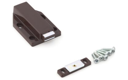 2 stycken magnetiska snäpplås, inkl. motplatta, yta: brun, 38 mm (1-1/2"), version: med lång låspinne, ML-120BR. Push-to-open dörröppnare för möbeldörrar, skåpdörrar och mycket mer, av Sugatsune / LAMP® (Japan) - Bild 5