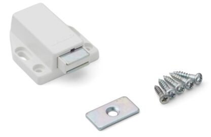 2 stycken högkvalitativa magnetiska snäpplås, inkl. motplatta, yta: vit, 38 mm (1-1/2"), ML-80W. Push-to-open dörröppnare för möbeldörrar, skåpdörrar och mycket mer, av Sugatsune / LAMP® (Japan) - Bild 5