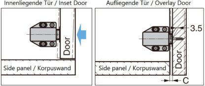 2 stycken högkvalitativa magnetiska snäpplås, inkl. motplatta, yta: vit, 38 mm (1-1/2"), ML-80W. Push-to-open dörröppnare för möbeldörrar, skåpdörrar och mycket mer, av Sugatsune / LAMP® (Japan) - Bild 3