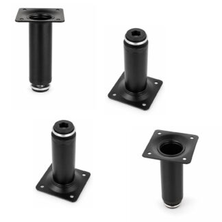 4 delar högkvalitativt möbelben, 06.09.412-0, storlek: 100 mm, från SISO, svart. Produktbild
