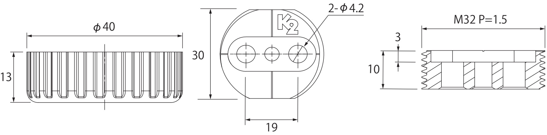 4 robusta möbeljusteringar, lastkapacitet: 800 kg (1764 lbs), yta: svart, ⌀40 mm (1-37/64"), version: standard, B571-40-BK. Justerbar fot för bordsben, möbelben, skåpfötter och mycket mer, av Kojima (Japan) - Bild 2