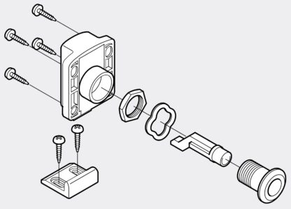 Tryckknappsstängning för dörrtjocklek från 18 till 21 mm, yta: elfenben, SL-B211-I. Push-Latch för husbilskonvertering, yachtinredning, husvagnsmöbler och mycket mer, av Sugatsune / LAMP® (Japan) - Bild 3