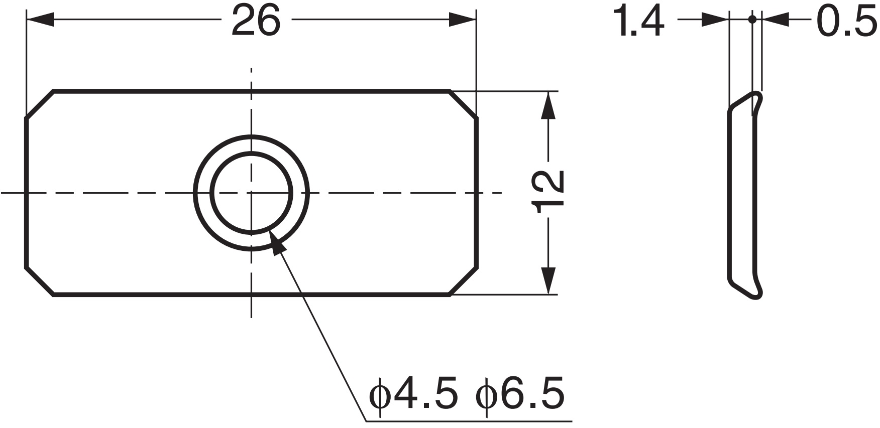 8 stycken rektangulär magnetisk motplåt med sänkt hål, yta: zinkkromat, 26 mm (1-1/32"), SP0207. Magnetisk motsvarighet för magnetiska spärrar, magnetlås, skåpsdörr och mycket mer, av Sugatsune / LAMP® (Japan) - Bild 3