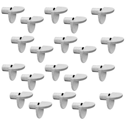 20 st hyllstöd av zinklegering, yta: förnicklad 4030407. Zinklegering golvstöd för hyllor, hyllor, skåp, hyllor, hyllor, skåp, hyllor och mycket mer, från EMUCA
