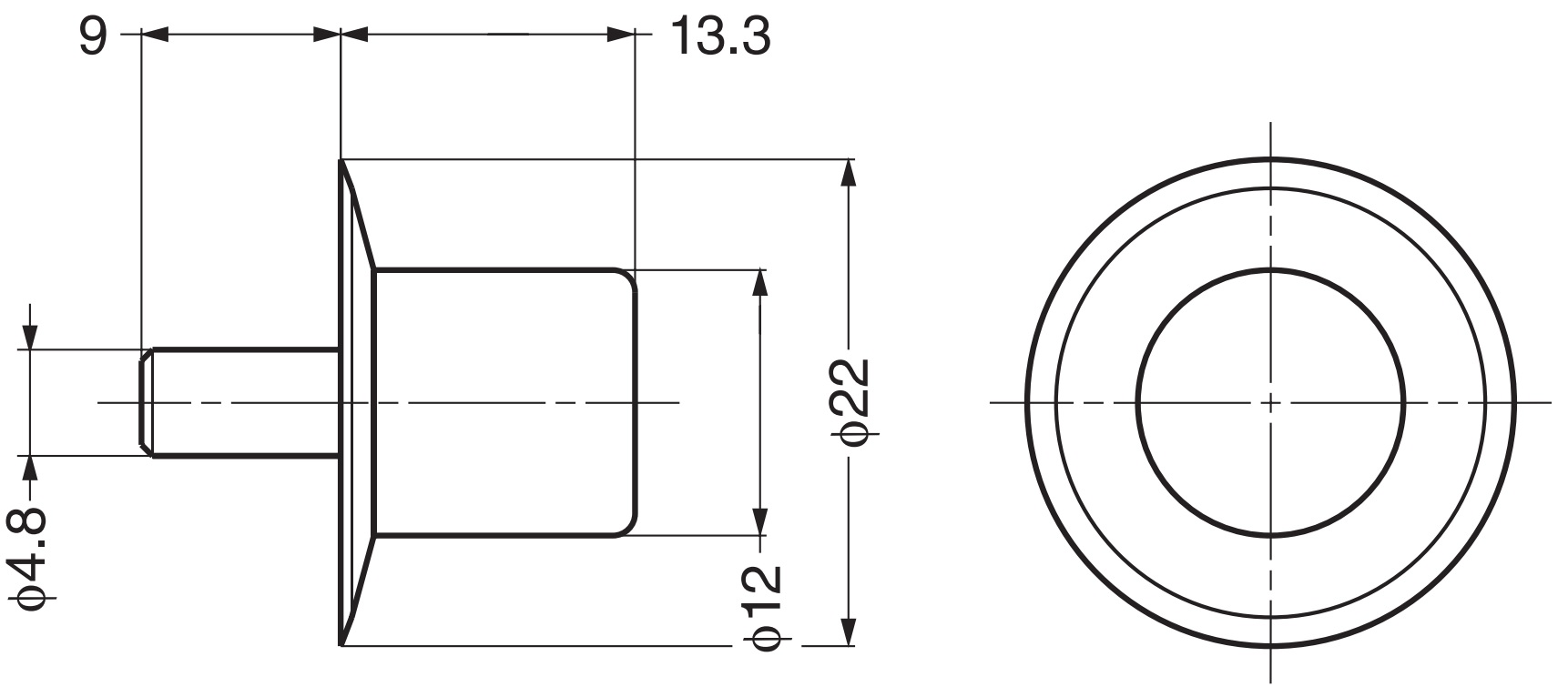20 stycken högkvalitativa hyllkonsoler, tillverkade av robust polyamid, lastkapacitet: 30 kg (67 lbs), yta: brun, version: rund, SS-324BR. Hyllfästen för hyllor, skåphyllor, hyllor och mycket mer, av Sugatsune / LAMP® (Japan) - Bild 2
