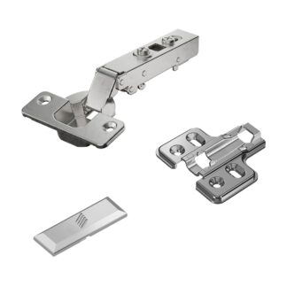 Rostfritt stålgångjärn, stöd: fullt stödd, 9289590, av Hettich, design: monteringsplatta med 2 mm avstånd. Produktbild