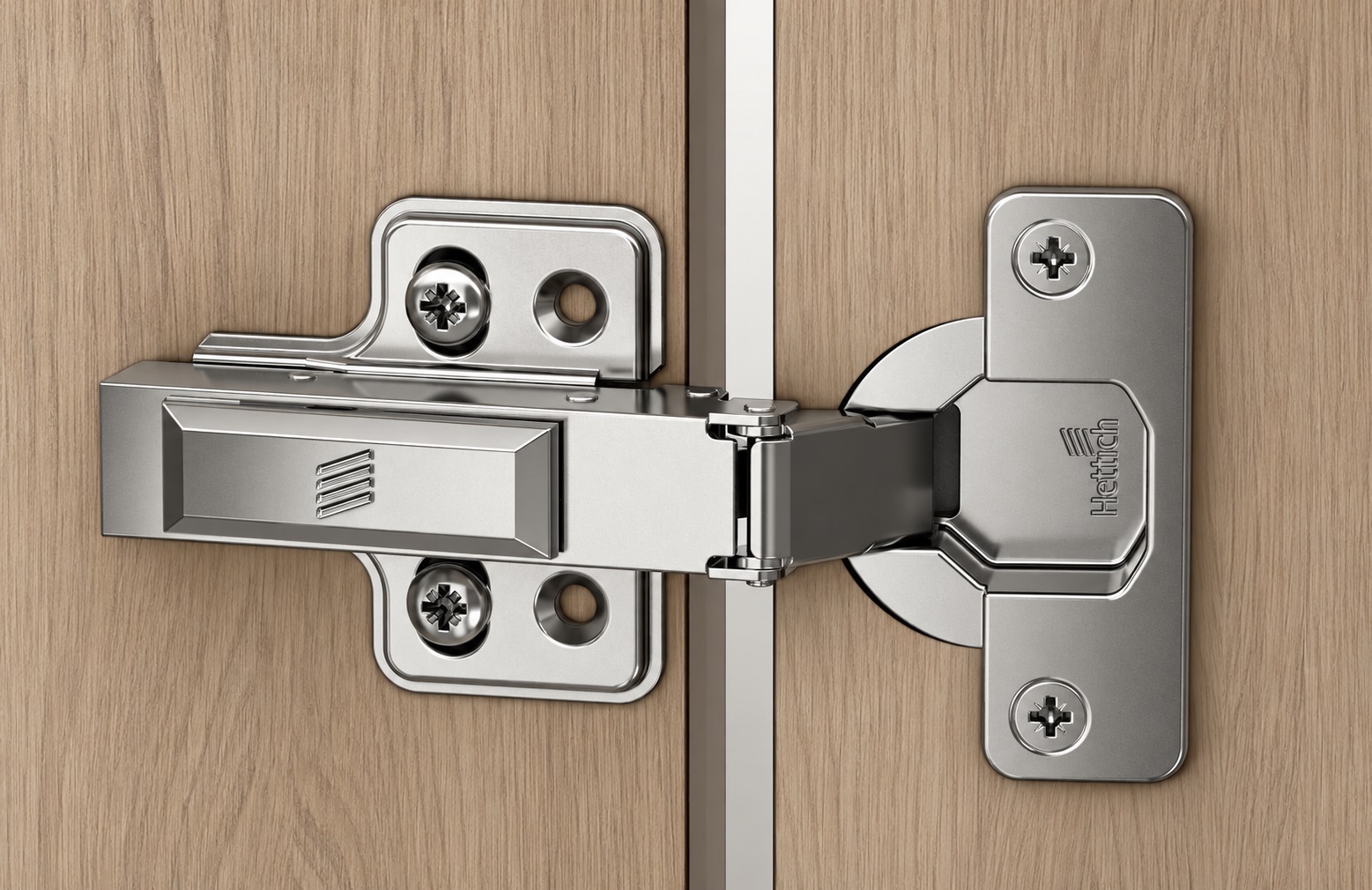 Rostfritt stålgångjärn, stöd: fullt stödd (närvarande), tillverkad av rostfritt stål, design: monteringsplatta med 0 mm avstånd, 9289590. Korrosionsbeständigt rostfritt möbelgångjärn för utemöbler och mycket mer, från Hettich - Bild 2