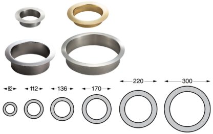 Rund avfallssand av hög kvalitet, tillverkad av rostfritt stål, yta: matt satin, 170 mm (6,7"), AN-DH015-HL. Avfallsavfall i rostfritt stål, för systemcatering, butiksinredning, skönhetssalong och mycket mer, av Sugatsune / LAMP® (Japan) - Bild 4