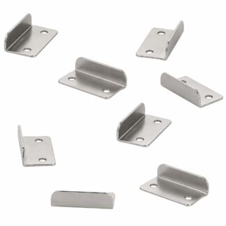 8 stycken högkvalitativt låsfäste, tillverkade av stål, yta: nickelpläterat, 30 mm (1-3/16"), 14.01.064-1. Robust slutplåt för möbellås, skåplås, skruvlås, skåpsdörr och mycket mer, från SISO Danmark