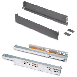 Lådset, med extra tunna ramar, höjd: 88 mm (3-15/32"), yta: antracitgrått, 300 mm (11-13/16"), version: full förlängning med mjuk stängning, 3275035 lådset för köksmöbler och mycket mer, från EMUCA