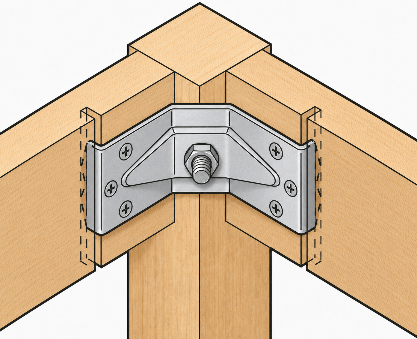 4 delar robust bordsvinkelfäste, 126 mm (4-61/64"), version: 1 hål för centralmontering, 11.07.040-1. - Bild 2