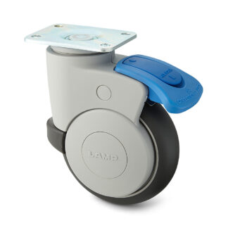 Hjul med dubbelbromssystem, med registreringsskylt MX-125PS, av Sugatsune / LAMP (Japan)