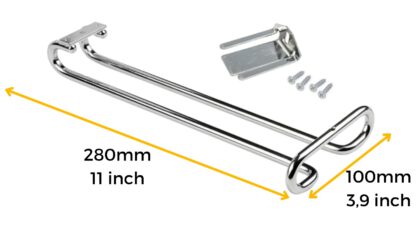 Högkvalitativ vinglashållare, tillverkad av stål, yta: förkromad, 280 mm (11-1/32"), 8930011. Praktisk glashängare för vinglas, champagneglas, cocktailglas, cognacsglas, bägare och mycket mer, från EMUCA - Bild 3