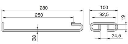 Högkvalitativ vinglashållare, tillverkad av stål, yta: förkromad, 280 mm (11-1/32"), 8930011. Praktisk glashängare för vinglas, champagneglas, cocktailglas, cognacsglas, bägare och mycket mer, från EMUCA - Bild 4
