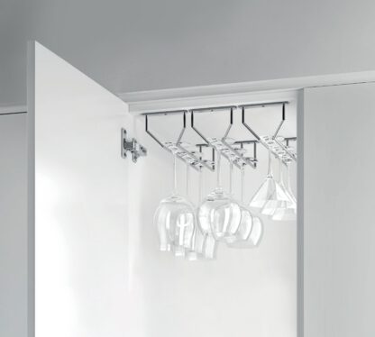 Högkvalitativ vinglashållare, tillverkad av stål, yta: förkromad, 340 mm (13-25/64"), 8938011. Praktisk glashängare för vinglas, champagneglas, cocktailglas, cognacsglas, bägare och mycket mer, från EMUCA - Bild 5