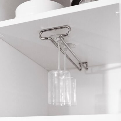 Högkvalitativ vinglashållare, tillverkad av stål, yta: förkromad, 410 mm (16-9/64"), 8930111. Praktisk glashängare för vinglas, champagneglas, cocktailglas, cognacsglas, bägare och mycket mer, från EMUCA - Bild 7